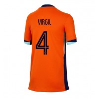 Camiseta Países Bajos Virgil van Dijk #4 Primera Equipación para mujer Eurocopa 2024 manga corta